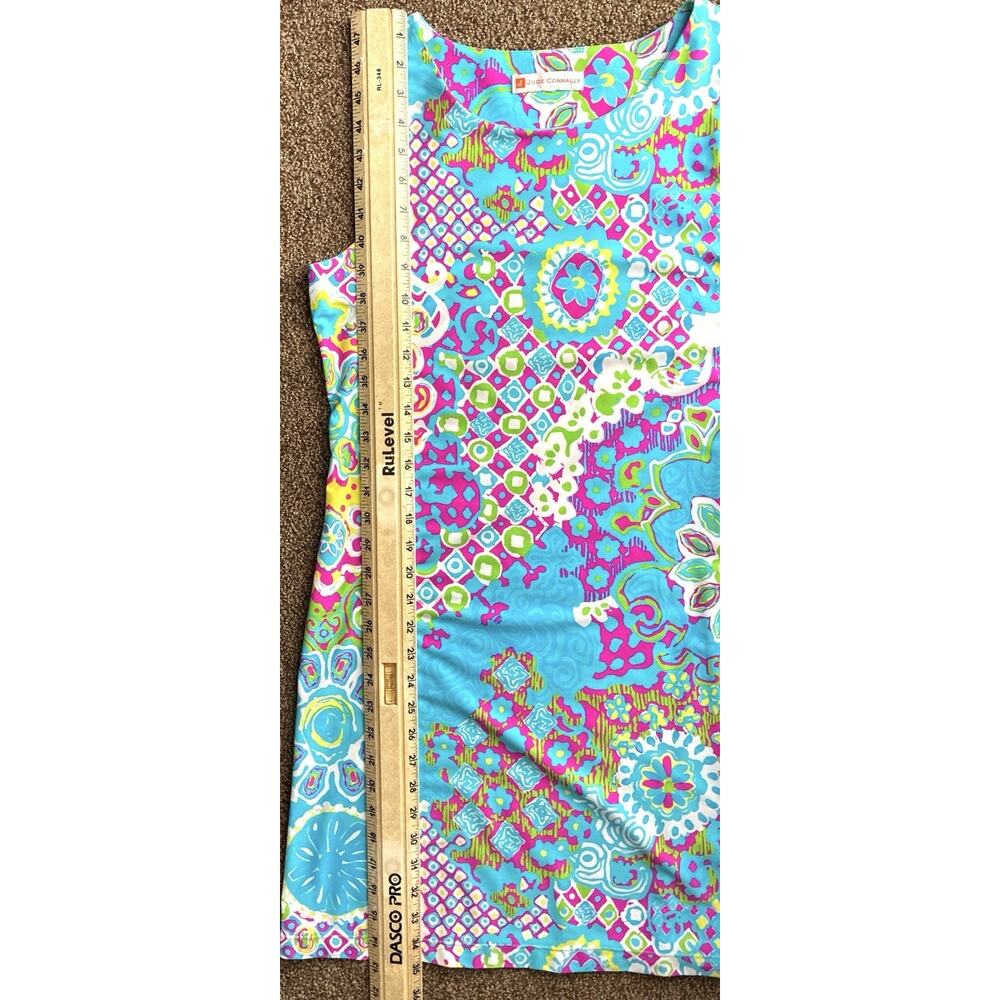 Jude Connally Med Blue Mosaic Floral Sleeveless Jude Cloth Stretch Dress - Picture 10 of 10